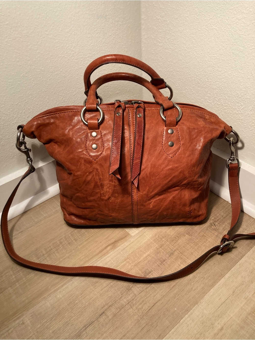 FRYE Veronica Cognac Satchel - Picture 2 of 8